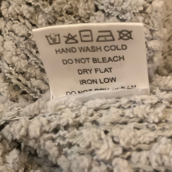 Gray Sherpa V Neck Sweater - Picture 7 of 7